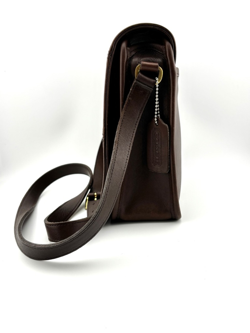 Vintage Coach Tribeca Flap Brown Leather Crossbody L8D-9092 - Picture 3 of 14